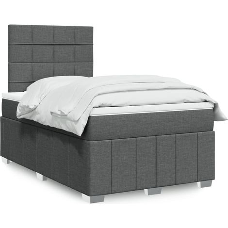 Boxspringbett mit Matratze Dunkelgrau 120x200 cm Stoff