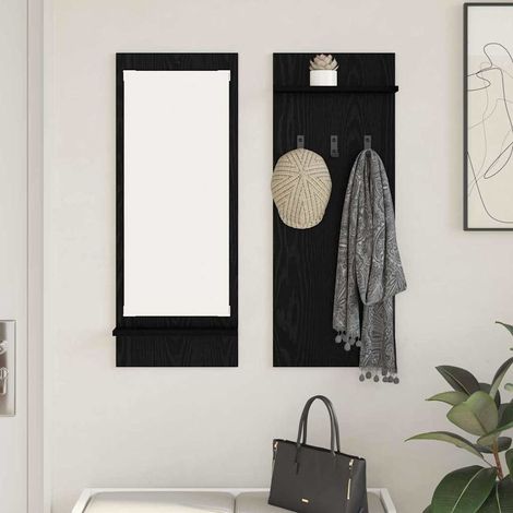 Wandmontierter nachttisch Schwarz Eichen-Optik 70 x 10 x 90 cm