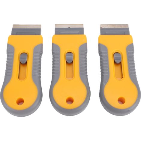 3 grattoirs rétractables pour retirer les autocollants de voiture, outil de décapage de peinture, poignée en plastique antidérapante et lame en acier allié. (1/5)