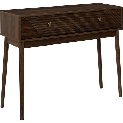 Console 2 tiroirs effet noyer TIFFANY (1/5)