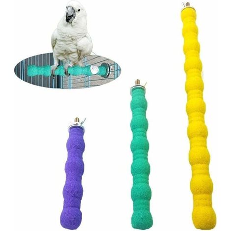 Tigrezy 3 pièces Perchoir Perroquet, Oiseau Perchoir Ciment, Oiseaux Perches Perroquet Stand pour de Perroquet- Couleur aléatoire (1/4)