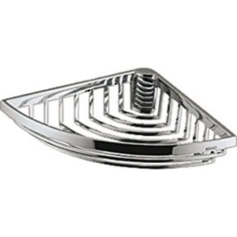 KEUCO Cestas de ducha Cesta esquinera para esponja extraíble cromada Cesta esquinera para esponja Cestas para jabón 24944, modelo de alambre, extraíble, alt.: 47 mm, cromada, 24944010000