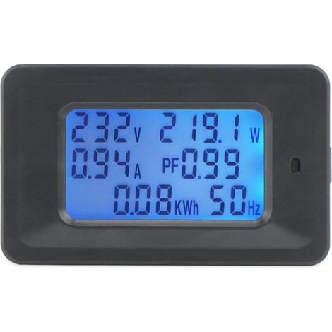 Voltímetro digital de 20 A, medidor de energía LCD, medidor de factor de potencia de 5 kW, medidor de frecuencia, voltímetro, amperímetro, vatímetro, equipo de prueba, detector (1/5)