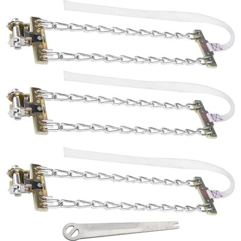 Chaînes à neige pour auto, 3 pièces Chaussettes à Neige Voiture 165-195mm Chaine Neige anti-dérapant boue glace neige pneu chaîne hiver sécurité pneu ceinture pour voiture camion SUV (1/5)