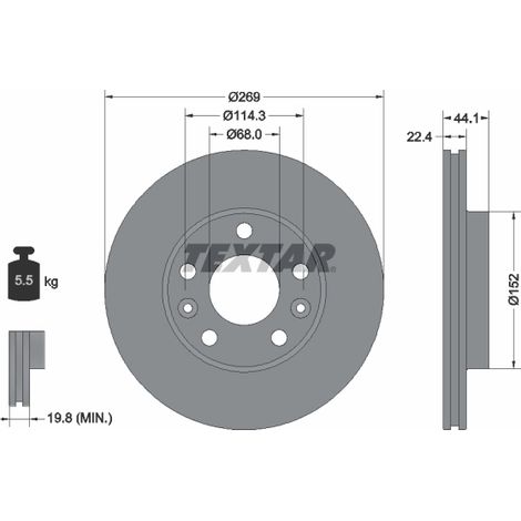 Lot de 2 Disques de frein Textar 92272603 DACIA 4020600Q0M 4020600Q1A 402061715R