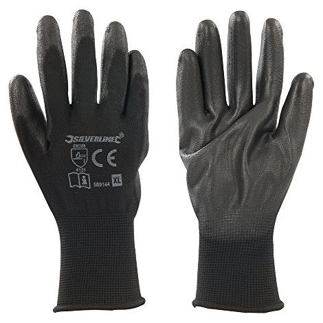Guanti PU con palmo rinforzato neri fodera interna in nylon silverline-XL 10 / nero (1/3)