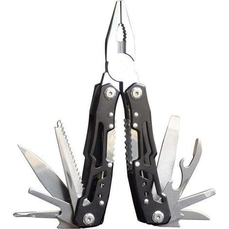 Pince Multifonction 14 en 1 Outil de Poche Couteau Suisse avec 11 Embouts Tournevis Poignée Ergonomique Noir (1/4)