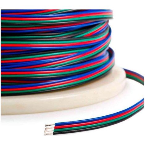 Cavo LED RGB lungo 1 metro, alimentatore piatto flessibile a 4 fili, striscia luminosa per casa, mobili e cucina. (1/2)