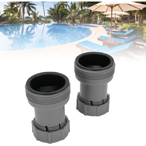 Juego de adaptadores para manguera de piscina, 2 piezas, ABS, conversión de 1,5 pulgadas a 1,25 pulgadas para bombas y filtros de piscinas elevadas, universal, fácil de instalar. (1/5)
