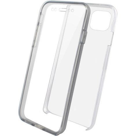 Coque semi-rigide 360° pour iPhone 13 - transparente / grise (1/3)