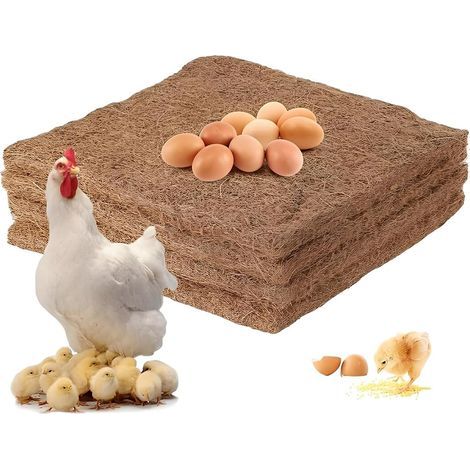 Lot de 4 Revêtements De Nichoirs – Revêtement en Fibre De Coco for Poulailler, Rouleau De Revêtement De Jardin for Poulailler Et Pâturage,Fournitures Avicoles(16cm x 16cm) (1/5)