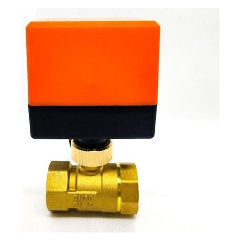 Vanne à boisseau sphérique électrique en laiton, électrovanne de chauffage par le sol à deux voies pour climatisation, adaptée pour DN20, AC220V trois fils deux commandes 4N (1/5)
