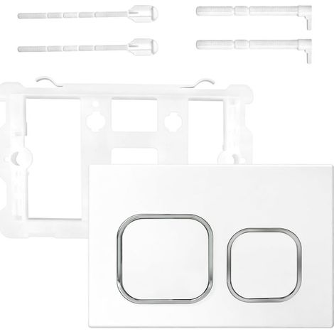 Plaque de commande WC de rechange - Argenté mat - Double chasse d'eau 2/4 l - Plaque de commande universelle pour UP300, UP320 (242 x 162 mm) (1/5)