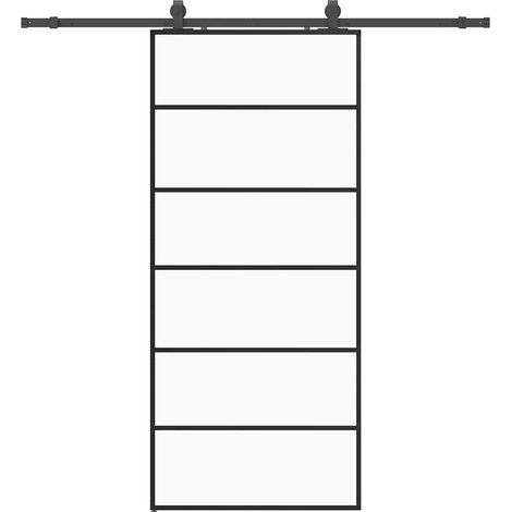 Maison Exclusive - Schiebetür mit Beschlag Schwarz 90x205 cm ESG-