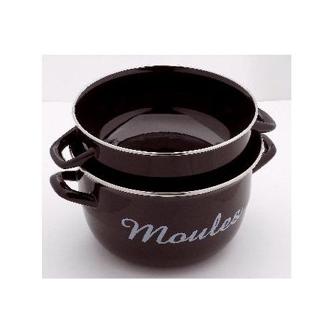 Baumalu Pentola Professionale per Cozze 24 cm Nera
