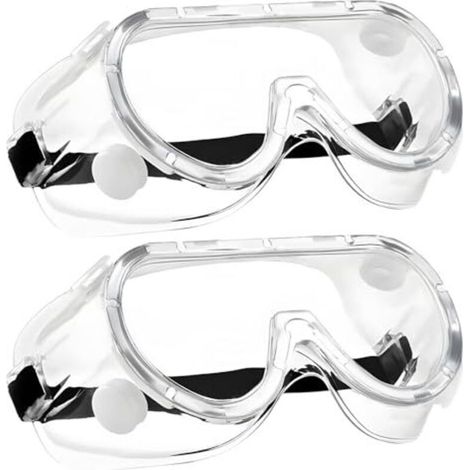 Lot de 2 paires de lunettes de sécurité, lunettes de sécurité de travail pour porteurs de lunettes, lunettes de sécurité anti-poussière, lunettes de protection transparentes contre la poussière, lunet