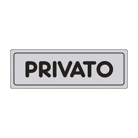 TARGA SEGNALETICA ADESIVA PRIVATO - VINILE CM 15X5- 10 pezzi