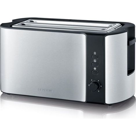 Severin AT 2590 Tostapane lungo doppio Con griglia scaldabriosche acciaio inox, Nero (1/10)