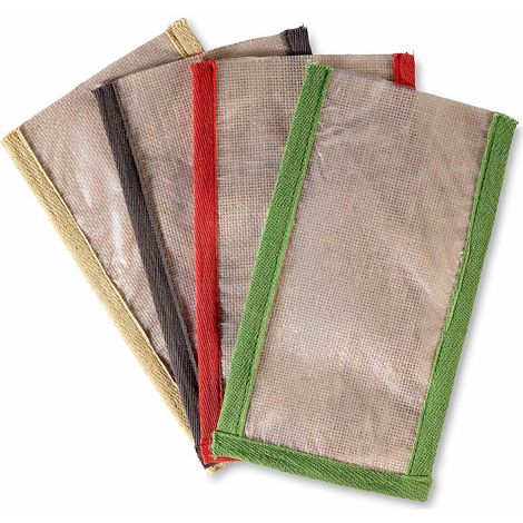 Grands sachets alimentaires en jute avec fenêtre en plastique transparent et bordures, lot de 16, 18 x H. 30,5 cm