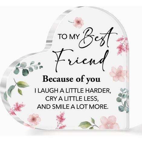 Plaque décorative cœur en acrylique cristal, souvenir élégant, cadeau pour elle ou lui（10 cm) (1/4)