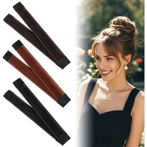 Lot de 3 accessoires pour chignon pour cheveux de femme, ballet, accessoires pour chignons, outil de tresse française, bigoudi, bandeau pour femmes et enfants, cheveux longs et courts (couleurs (1/5)