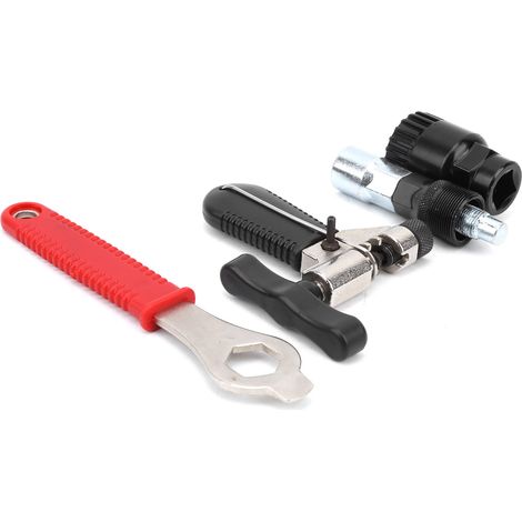 Kit d'outils de réparation de vélo : clé hexagonale, dérive-chaîne, extracteur de boîtier de pédalier, extracteur de manivelle, kit d'entretien, extracteur de boîtier de pédalier noir (1/5)