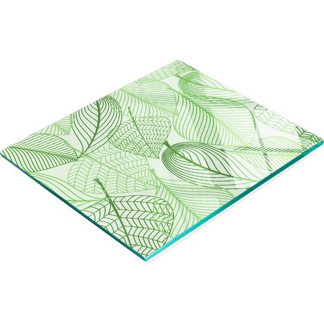 Tabla de cortar decorativa de vidrio templado para cocina con diseño de hojas, 60x52 cm (1/5)