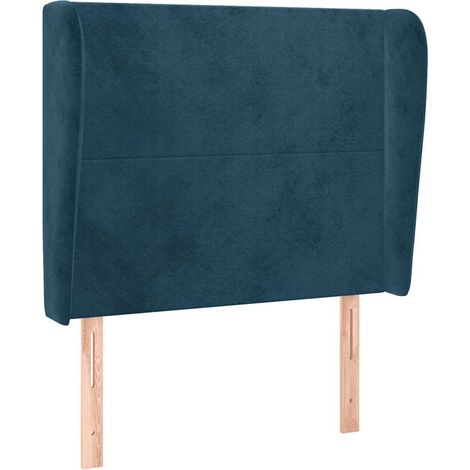 Testiera Testata del letto ad Orecchio Blu Scuro 103x23x118/128 cm in Velluto (1/5)