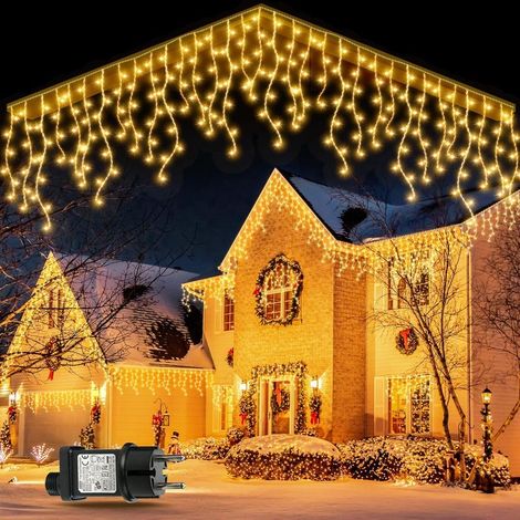 Guirlande lumineuse d'extérieur 5m 200 LED – 8 modes d'éclairage – Étanchéité IP65 – Pour décoration Noël – Blanc chaud - 8Mode (1/5)