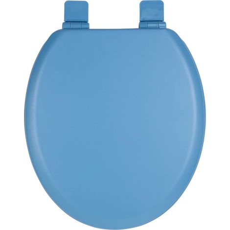 Abattant de WC avec noyau en bois, mat, doux au toucher, ultra lisse (sans peau d'orange), système d'abaissement automatique et décrochage rapide (Easy-Clean), en forme de O, espacement des trous 155 (1/5)