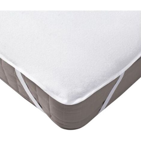 Pair Protège-matelas imperméable à attaches – Tissu 80 % coton – Dimensions 90 × 200 cm (1/5)