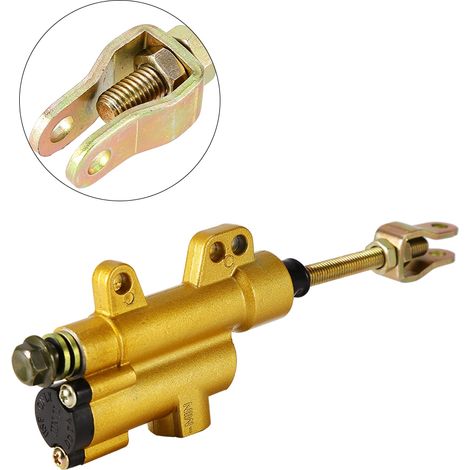 Maître-cylindre de frein hydraulique double trou pour moto/quad, or (1/5)