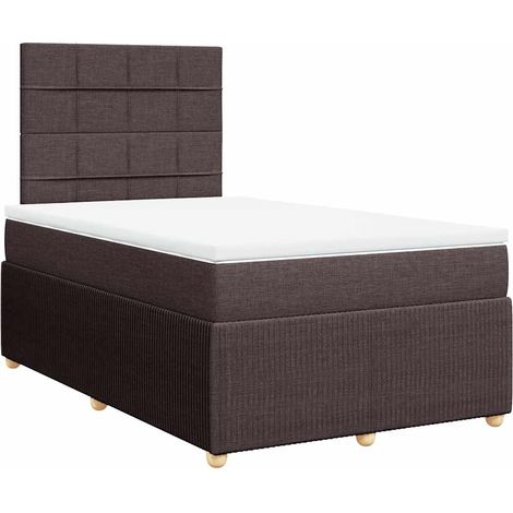 Maison Exclusive - Giroletto a Molle con Materasso Marrone Scuro 120x190cm Tessuto (1/5)