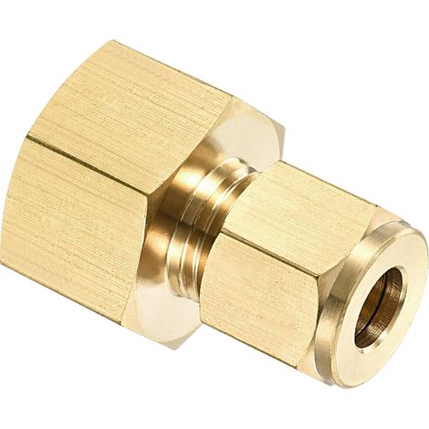 Compression Tube Connector G1/2 x 8 mm Gold Tone (1/5)