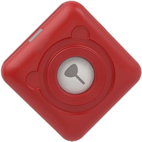 Imprimante de poche avec motif d'ours mignon, imprimante portable et légère avec batterie, rouge (1/5)