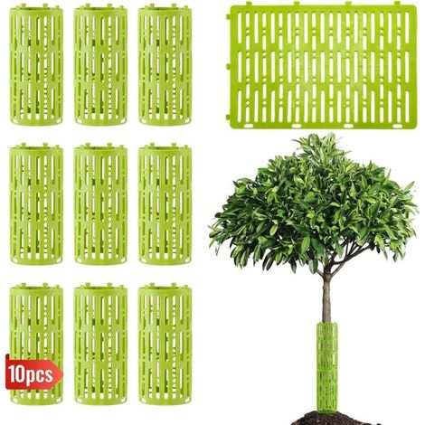 RHG Lot de 10 Protection Tronc Arbre en Plastique (20 X 30 cm), Extensible Protection Arbre avec Trous D'Aération, Grande Protection Contre Les Rongeurs, Tondeuses