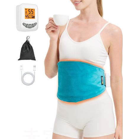 Ceinture Chauffante Vibrante Sans Fil, Coussin Chauffant de Massage, 5000mAh Ceinture Lombaire Chauffante 40-60℃ avec 3 Modes de Vibration, Soulager des Douleurs Lombaires, Abdominales (1/5)