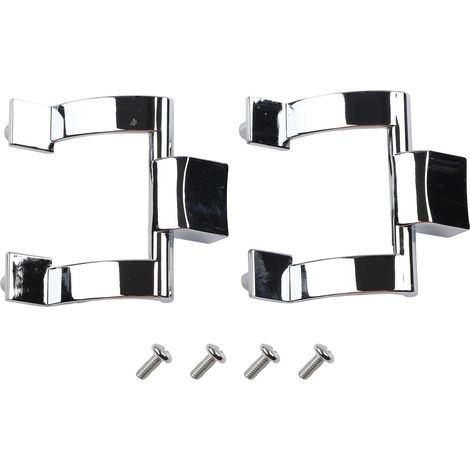 Kit de fixation pour poignée de douche de remplacement, en alliage de zinc, comprenant 2 supports et des vis pour une installation facile. (1/4)