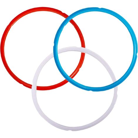 Joint D'Etanchéité En Silicone - 6 Qt Et 8 Qt - Pour Cocotte-Minute Électrique - Transparent Bleu Rouge - Lot De 3