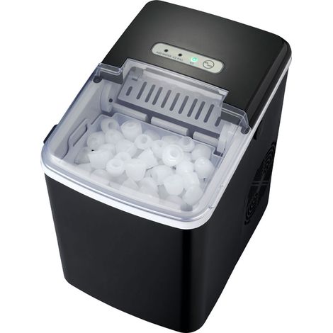 Macchina per cubetti di ghiaccio nera Macchina per cubetti di ghiaccio da 1,85 l Silenzioso 120 W Display LED finestra di visualizzazione Melissa16620019