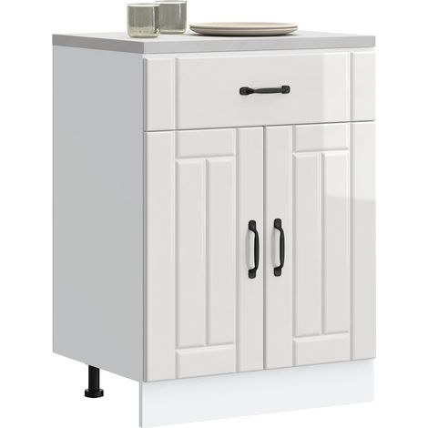Küchen-Unterschrank Lucca Hochglanz-Weiß Holzwerkstoff