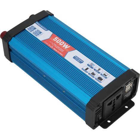 Convertisseur de puissance 500 W (crête 1000 W), onde sinusoïdale pure, deux ports USB, protection contre les surcharges, ventilateur de refroidissement, pour la maison, la voiture et le bateau (24 V (1/5)