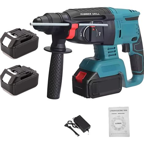 Marteau Électrique, Moteur Sans Balais, Design Multi-Fonctionnel, 2pcs Batterie (1/2)