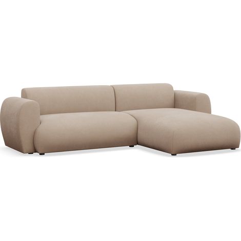 Selsey Emia – L-Form Ecksofa mit Schlaffunktion, pflegeleichte Chenille, rechts ausgerichtet, Beige
