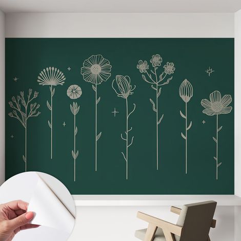 Fotomurale adesivo - parete decorativa - decorazione casa - stile moderno parete - Fiori delicati 152x104 cm (1/5)