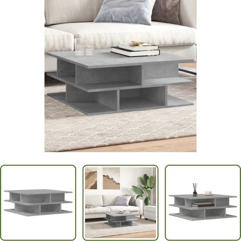 Table basse gris béton - Table basse gris béton 70x70x29 cm bois d'ingénierie (1/5)