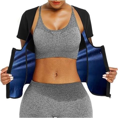 Veste Sauna - Gilet Transpirant Pour Femme - Entraînement De La Taille - Polyuréthane Élastique - Taille Unique (1/3)