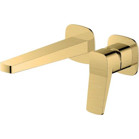 RAK Petit Square Brushed Gold Wall Mounted Basin Mixer Tap - RAKPES3007G (1/3)