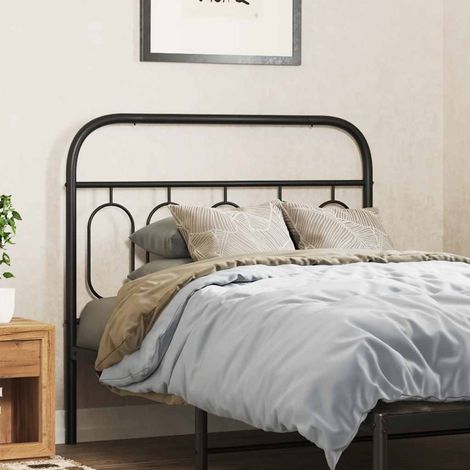 Tête de lit de remplacement en métal noir pour lit à tubes ronds, matelas 100 cm - PANGIVO (1/5)