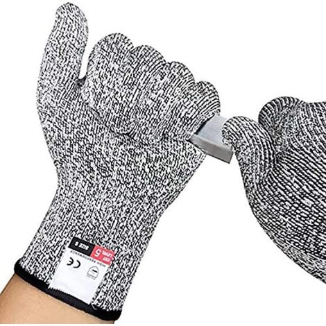 Gants anti-coupures, gants de travail, protection numérique haute performance de niveau 5, gants de cuisine de qualité alimentaire (L)